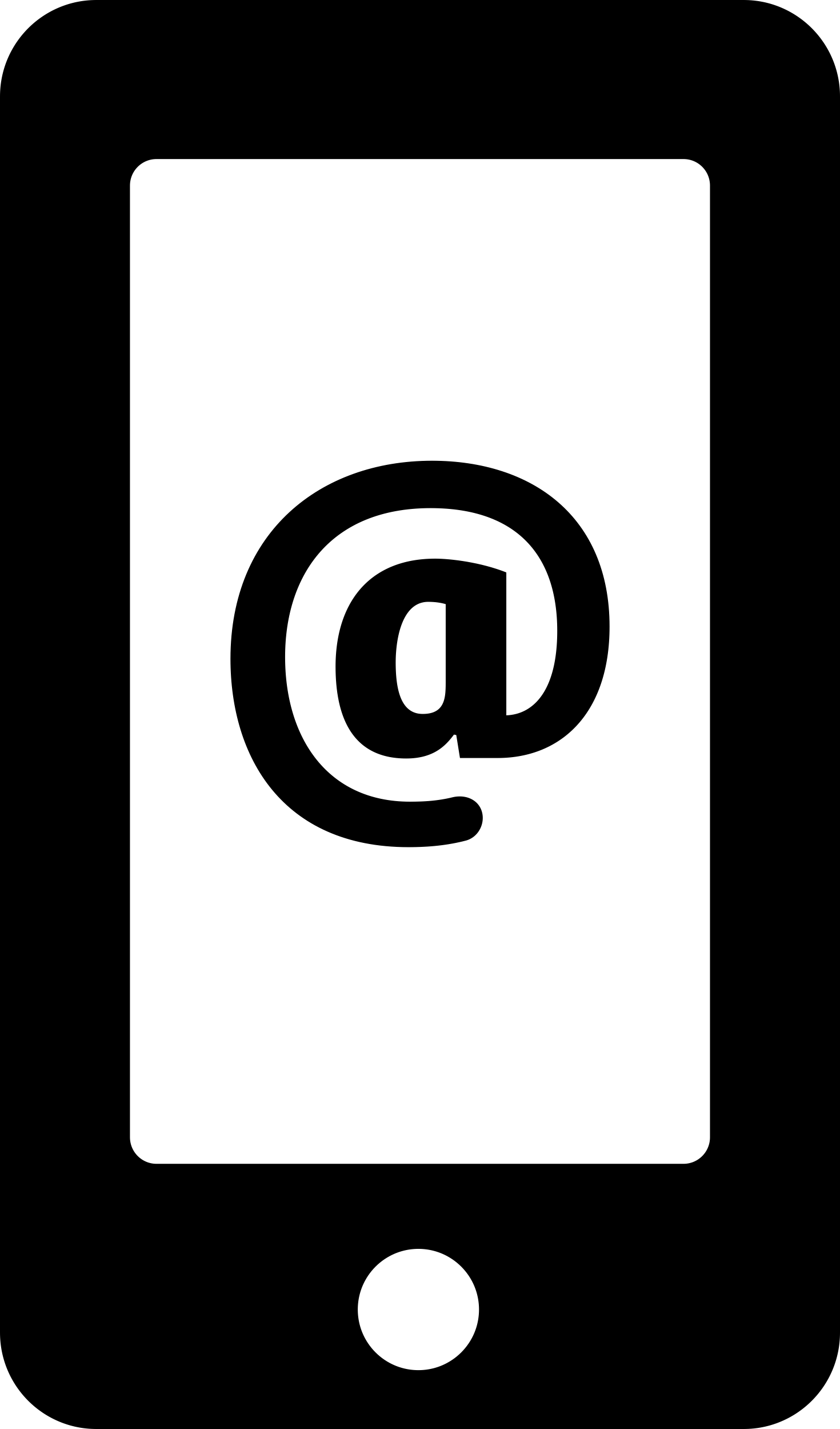 Arroba Symbol On Phone Screen Outline Svg Vector Free Vectors